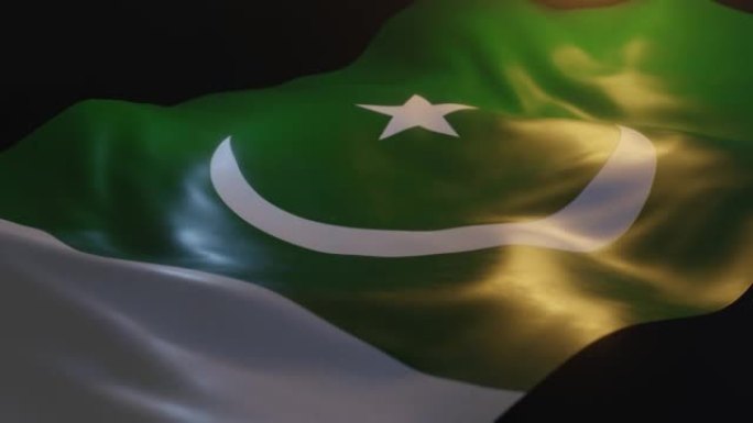 巴基斯坦国旗侧面视角