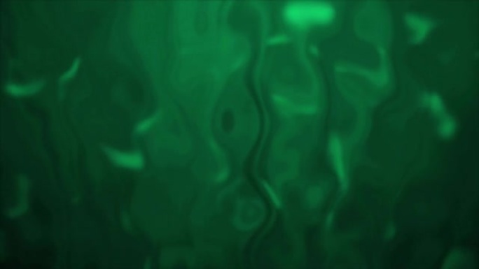 4k背景抽象模糊的绿松石，背景中发生液化。熔化彩色玻璃效果股票视频。缓慢溶解并流下液体抵抗光束