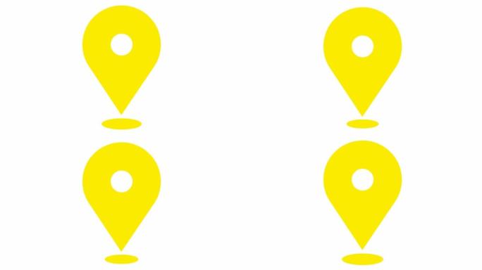 Animated yellow distance marker icon. Looped video