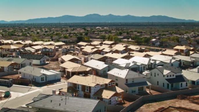 亚利桑那州皮奥里亚处于不同建设阶段的房屋-无人机拍摄