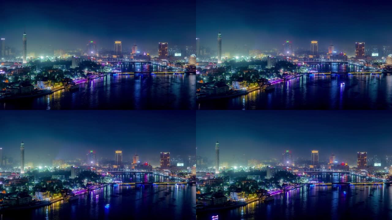 开罗,埃及夜景夜色城市城区宣传片