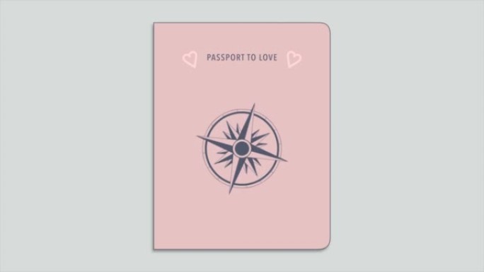 带指南针和爱心的护照