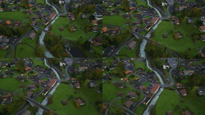 劳特布龙嫩村的空中俯视图