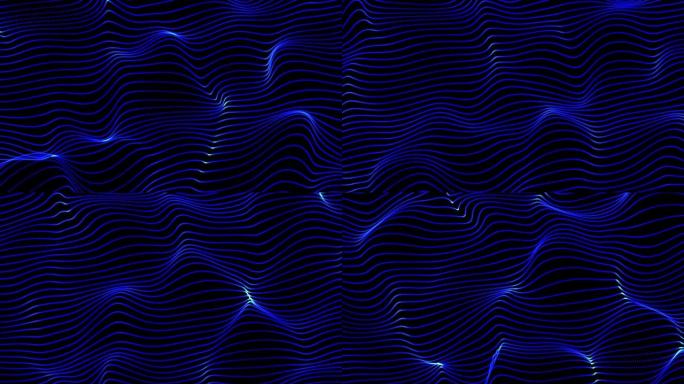 深蓝色trapcode形成波浪背景。创意数字波浪纹理