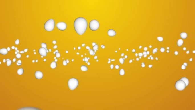 从空中坠落的4K 3D鸡蛋从空中循环动画背景。