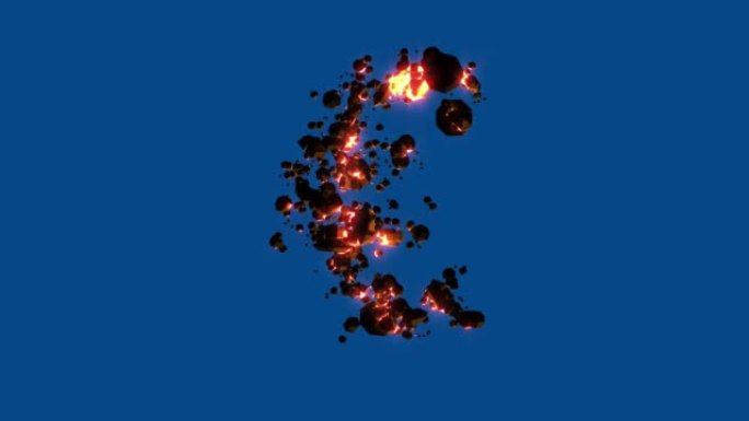 热岩浆石-火山字母-色度键屏幕上的欧元标志，孤立-循环视频
