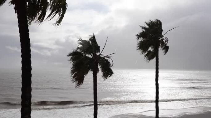 暴风雨日的海浪景观