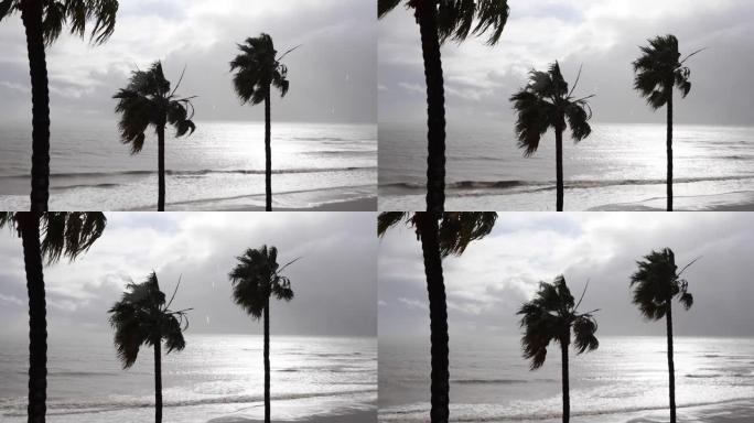 暴风雨日的海浪景观