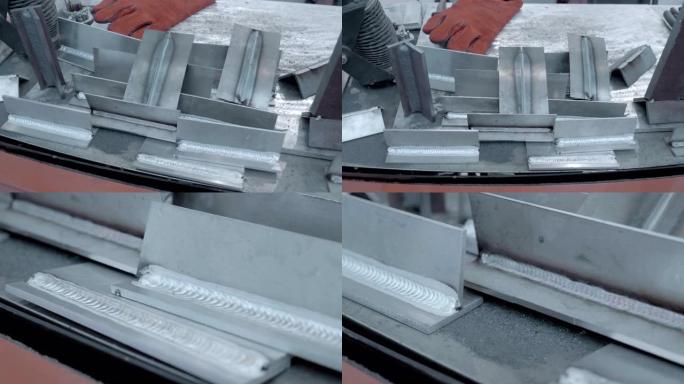 粗糙金属工件上的光滑专业焊缝