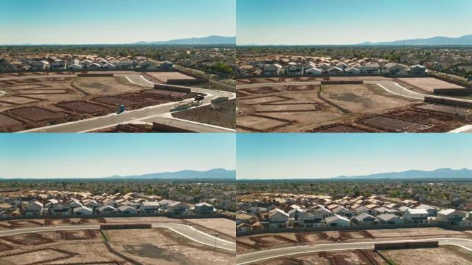 亚利桑那州皮奥里亚的地基和半建房屋-无人机射击