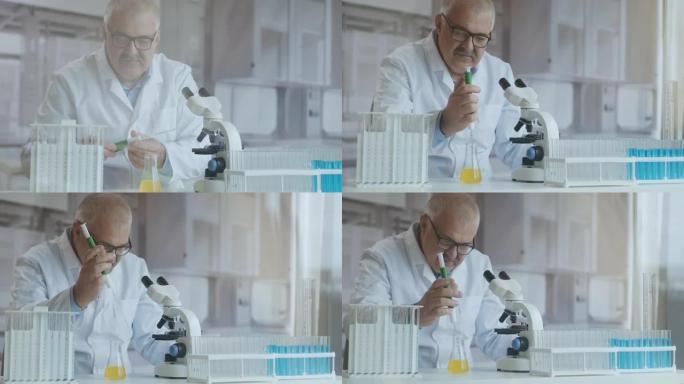 微生物学实验室: 科学家与各种细菌合作。药物研究的概念用于抗生素，用DNA增强药物治疗疾病。一个有显
