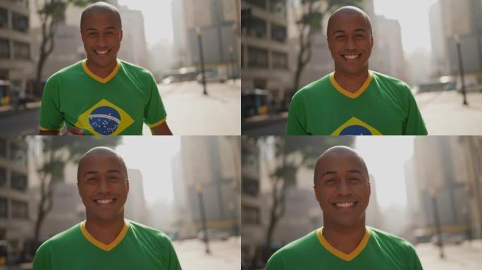 一个巴西年轻人在户外的肖像
