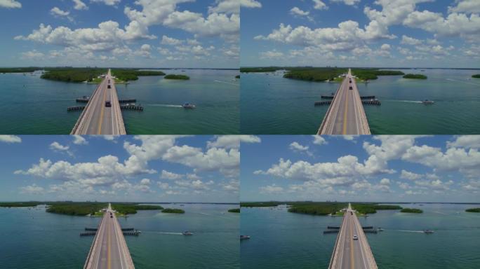 Ft的新通行证桥。迈尔斯佛罗里达无人机视频