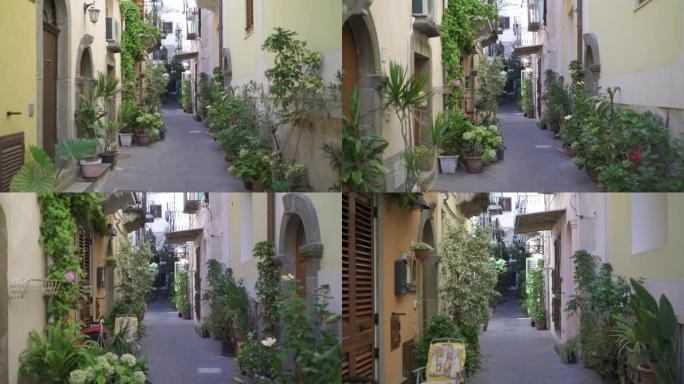 意大利利帕里镇的狭窄街道