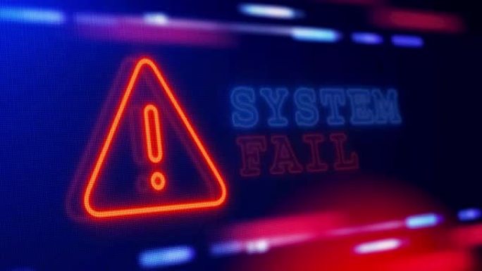 系统故障警告告警屏幕循环闪烁故障动画。