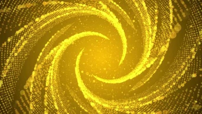 抽象循环运动背景闪亮的黄金粒子。闪闪发光的粒子波克。