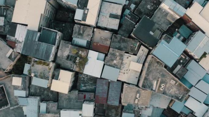 中国广州城市村庄的鸟瞰图。