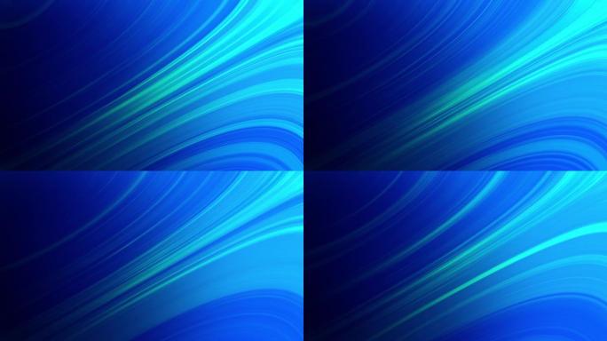 3D抽象彩色霓虹蓝色波浪循环动画背景