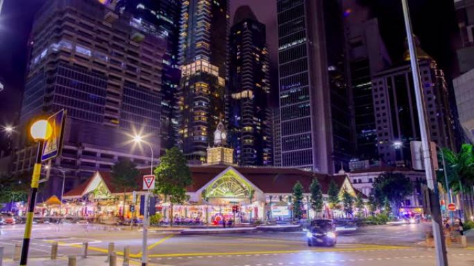 新加坡天际线新加坡延时新加坡夜景