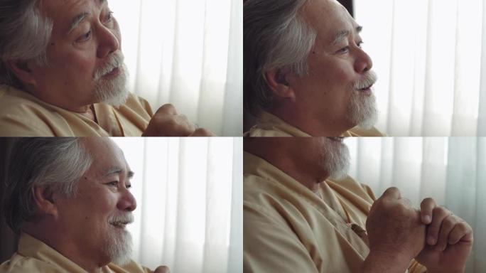 老人带着希望在医院休息