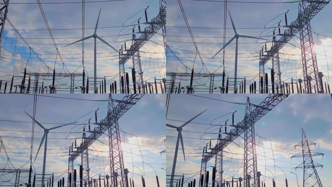 风力发电机154 kV开关系统中的隔离开关、断路器、电流和电压互感器。