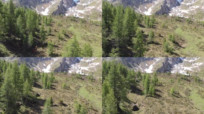 白云岩山脉和山谷的鸟瞰图