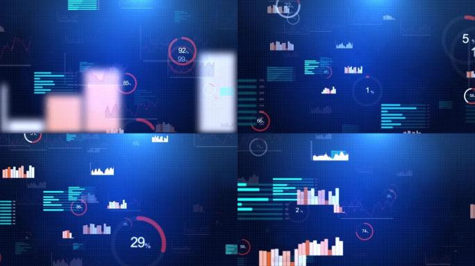 4k业务信息图表和图表图循环动画