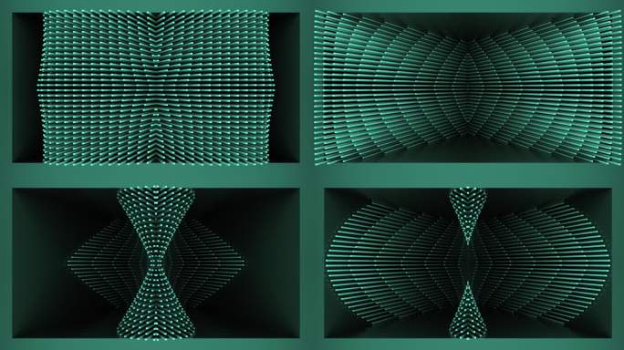 【裸眼3D】蓝绿华丽空间矩阵立体曲线韵律