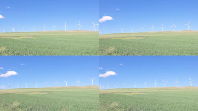 风力涡轮机和草原景观