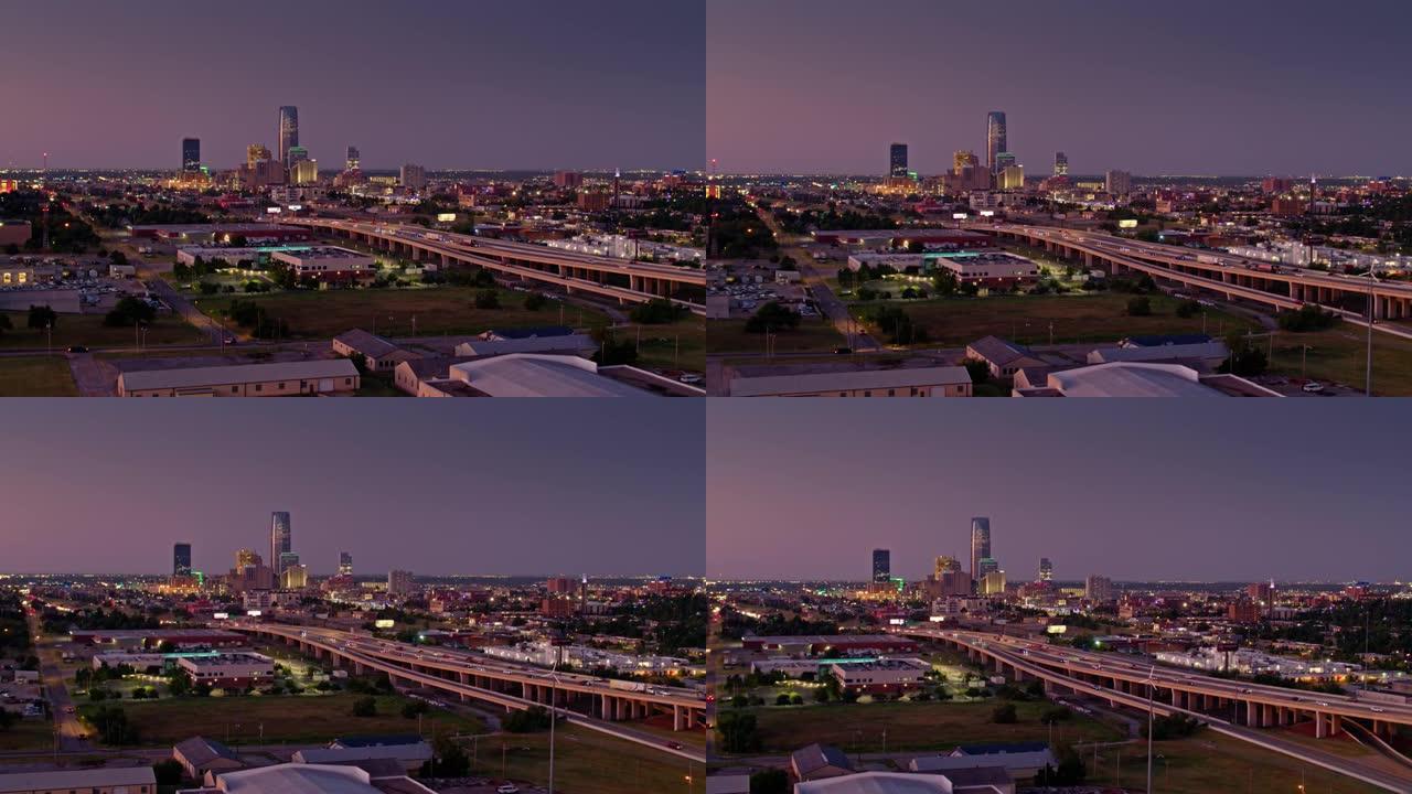 黎明前俯瞰俄克拉荷马城