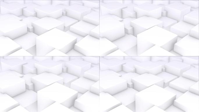 白光背景，建筑未来建筑，3d抽象六边形几何表面环