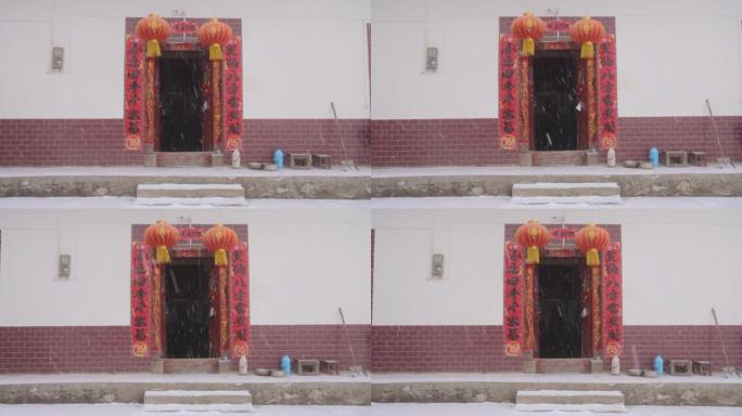 春节期间中国农村的冬季景象