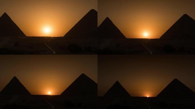 埃及吉萨大金字塔的延时