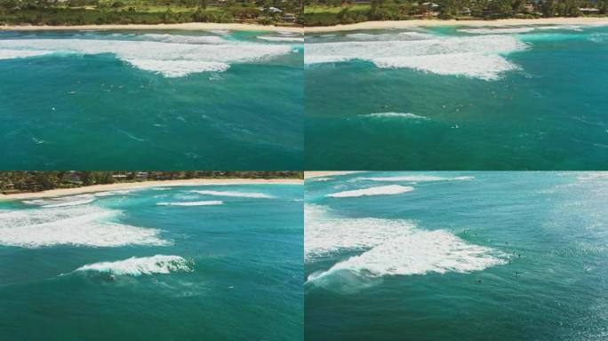 夏威夷Velzyland海滩水中的空中冲浪者