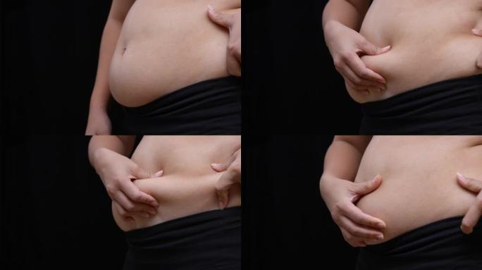 超重女人胖肚子减肥胖子过劳肥