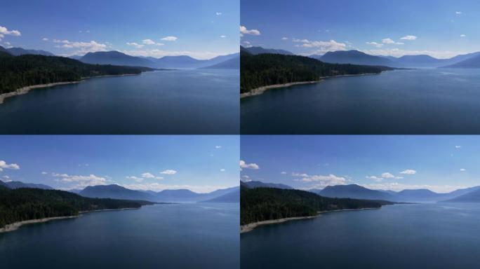 山湖宁静时刻的空中风景