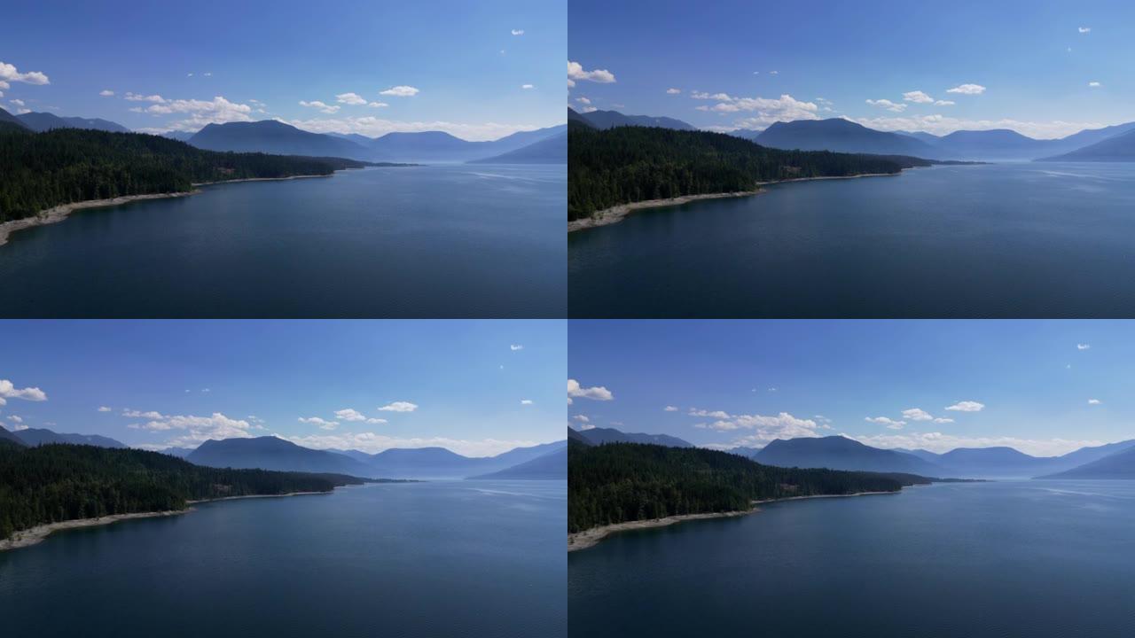 山湖宁静时刻的空中风景