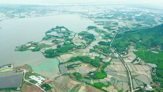 航拍湖北石首桃花山，石首桃花山风景区