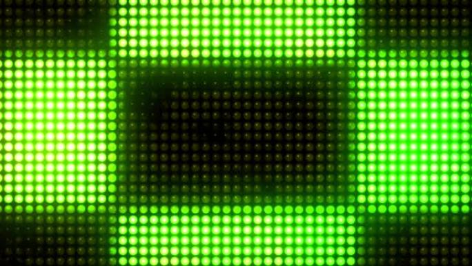 现实的绿色光sqare形状隔离在黑色背景。