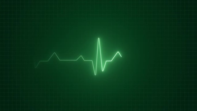 4K 3D EKG心跳显示监视器运动图形，HUD元素循环动画