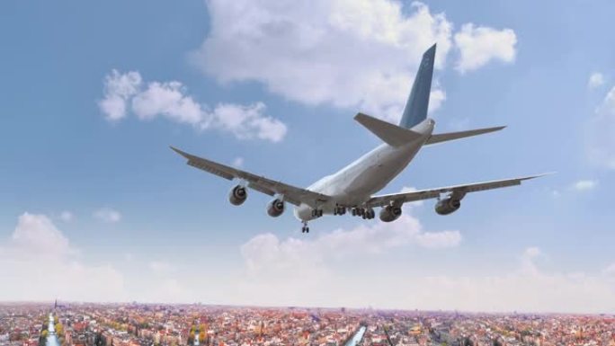 荷兰阿姆斯特丹飞行和降落的客机。飞机概念