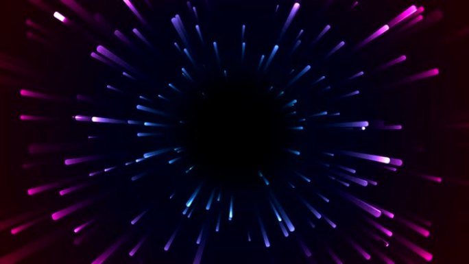 蓝紫色霓虹灯空间星爆视频动画