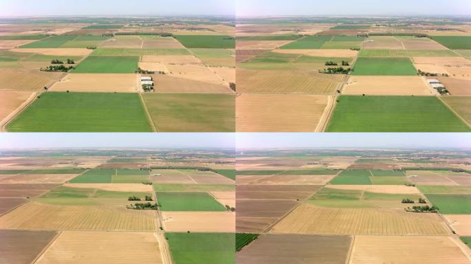 美国加利福尼亚州的空中农业用地和农舍
