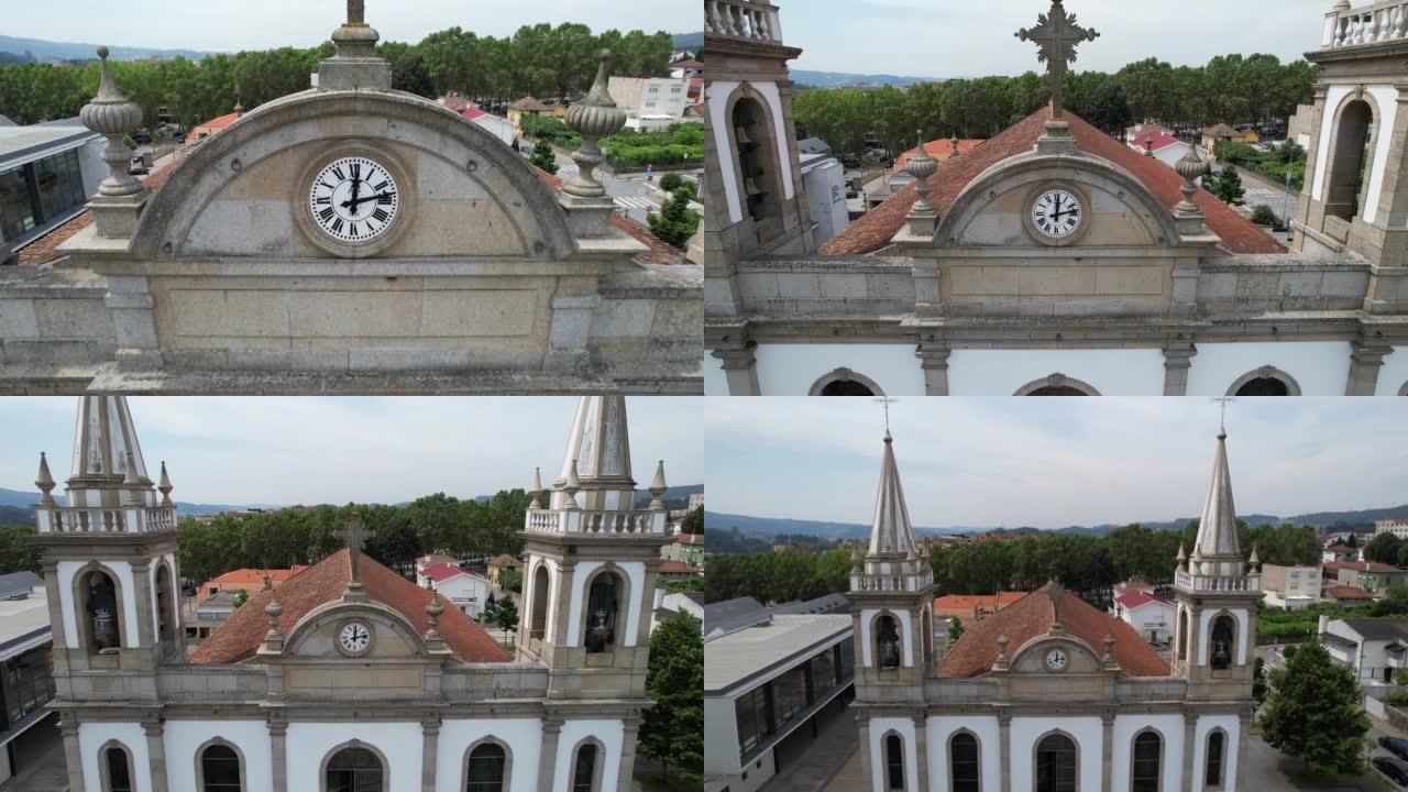 北部地区帕雷德斯的葡萄牙教堂鸟瞰图