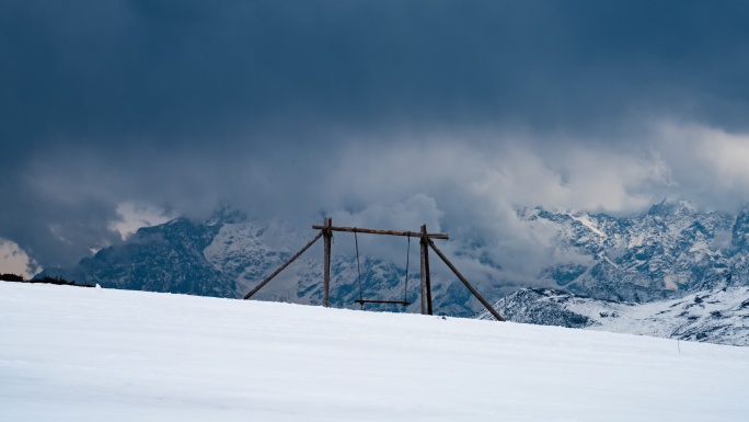 川西雪山雪景延时合集