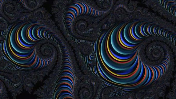 抽象分形彩色彩虹动画背景。音乐、技术、科学概念的现代万花筒背景