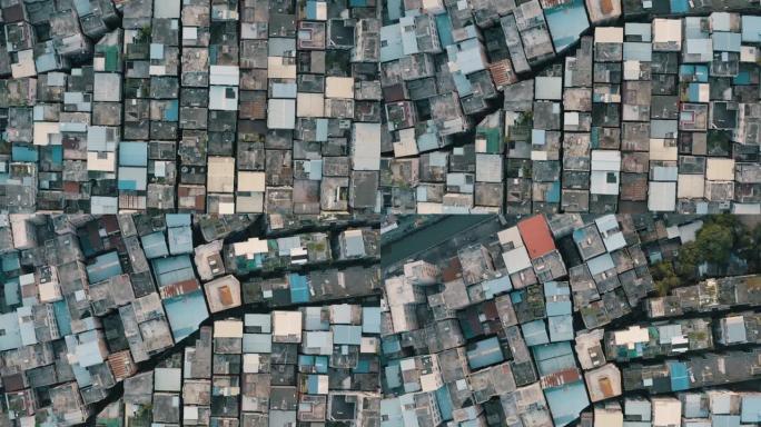 中国广州城市村庄的鸟瞰图。