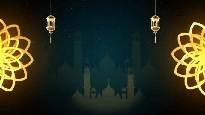 斋月卡里姆伊斯兰节开斋节设计阿拉伯背景的运动图形。