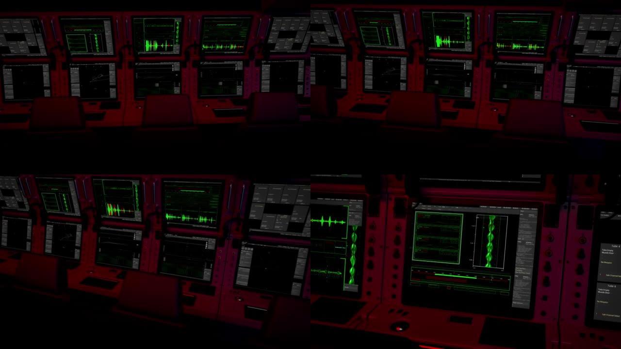潜艇内部控制室- 4K分辨率
