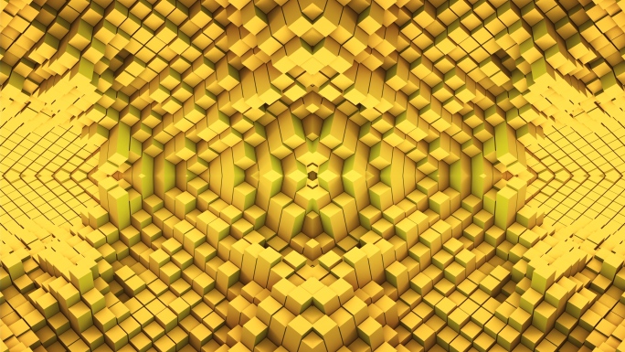 【4K时尚背景】明黄方块矩阵几何跳动空间